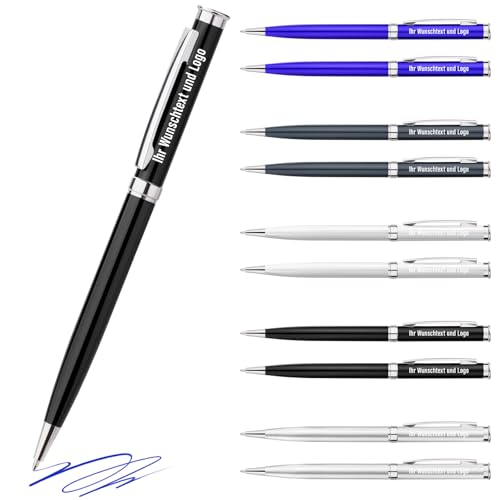 Gravurmaster 20 x Personalisiert Kugelschreiber Set mit Gravur von Logo/Text,Ideal Geschenk für Abschluss Rente Dank,Hochwertige Metall Drehkugelschreiber für Elternteil Kollegen Lehrer Studenten Gravurmaster 20 x Personalisiert Kugelschreiber Set mit Gravur von Logo/Text,Ideal Geschenk für Abschluss Rente Dank,Hochwertige Metall Drehkugelschreiber für Elternteil Kollegen Lehrer Studenten von Gravurmaster