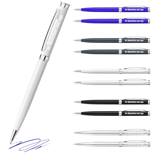 Gravurmaster 50 Stück Personalisierter Kugelschreiber mit Gravur, Metall Dreh Kugelschreiber Set, Hochwertiger Kuli mit Wunschtext & Logo, Für Business, Büro, Schule unw. Gravurmaster 50 Stück Personalisierter Kugelschreiber mit Gravur, Metall Dreh Kugelschreiber Set, Hochwertiger Kuli mit Wunschtext & Logo, Für Business, Büro, Schule unw. von Gravurmaster