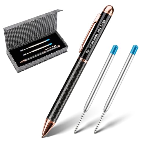 Gravurmaster Kugelschreiber Set - Personalisierter Kugelschreiber mit Gravur Druckkugelschreiber mit Wunschtext & Logo, Schwarz Tinte, mit 2 Ersatzminen, Buchform-Geschenkbox, geeignet als Geschenk Gravurmaster Kugelschreiber Set - Personalisierter Kugelschreiber mit Gravur Druckkugelschreiber mit Wunschtext & Logo, Schwarz Tinte, mit 2 Ersatzminen, Buchform-Geschenkbox, geeignet als Geschenk von Gravurmaster
