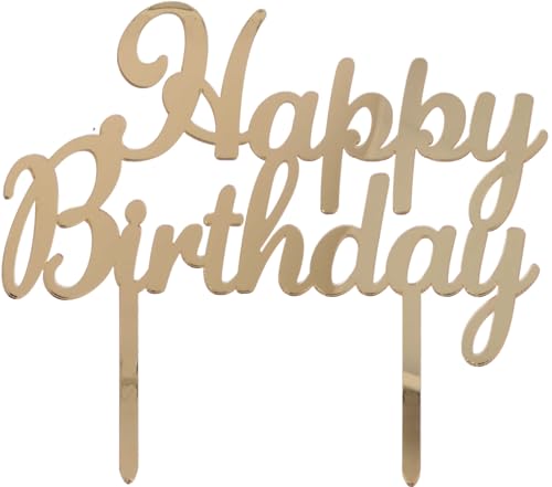Cake Topper Happy Birthday Plex Gold von Graziano