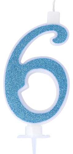 Zahlenkerze Glitter Himmelblau Nr. 6 Zahlenkerze Glitter Himmelblau Nr. 6 von Graziano