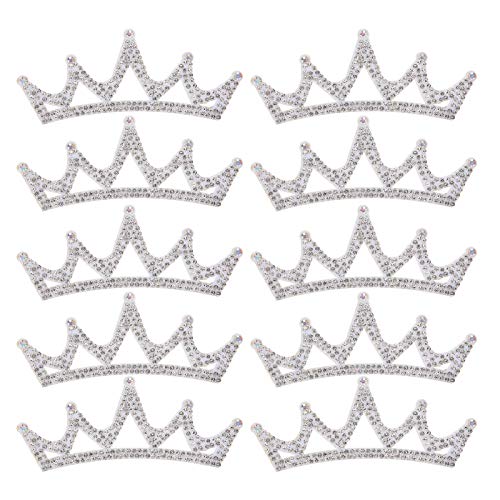 GRCFUMO 10 PCS -Kleiderpflaster, Applikationen Blätter Perlenflecken, stoff Applique Kronenförmige Flecken Kleidung Accessoires (10 * 3,7 cm weiße Dreieckskrone) von Grcfumo