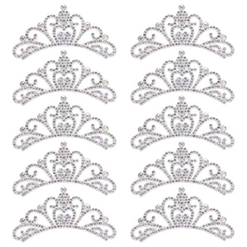 GRCFUMO 10 PCS -Kleiderpflaster, Applikationen Blätter Perlenflecken, stoff Applique Kronenförmige Flecken Kleidung Accessoires (8,3 * 4,5 cm weiße Krone) von Grcfumo