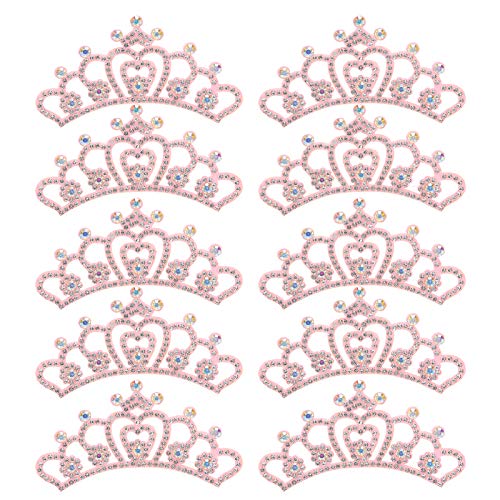 GRCFUMO 10 PCS -Kleiderpflaster, Applikationen Blätter Perlenflecken, stoff Applique Kronenförmige Flecken Kleidung Accessoires (8,8 * 4,5 cm rosa Blumenkrone) von Grcfumo