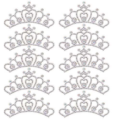 GRCFUMO 10 PCS -Kleiderpflaster, Applikationen Blätter Perlenflecken, stoff Applique Kronenförmige Flecken Kleidung Accessoires (8,8 * 4,5 cm weiße Blumenkrone) von Grcfumo