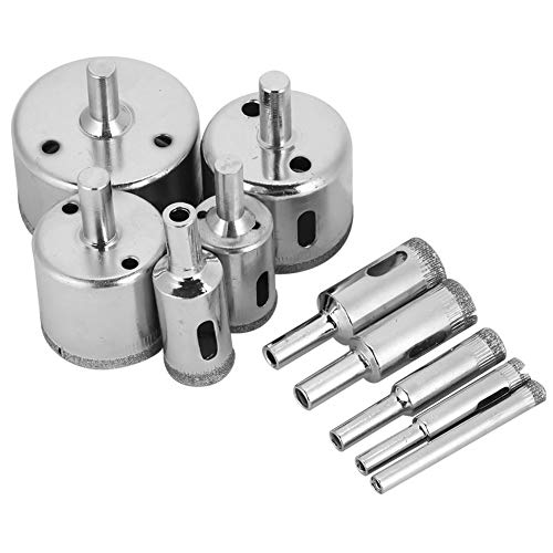 GRCFUMO 10 PCs beschichtetes Loch Sägewerk Bohrbits, Lochsäge Bohrer -Set -Kit, Härte Keramik -Kernbohrer für Fliesen Keramikglas Porzellan Marmor von Grcfumo