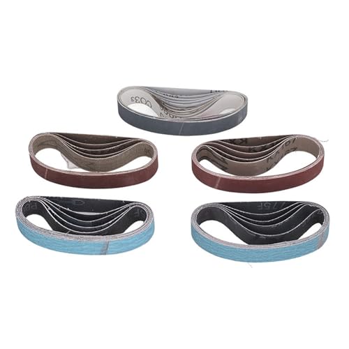 GRCFUMO 30 Prozent Schleifgürtel, Siliziumkarbidscheibegürtel, Sortiment Messer Schärfer Sandpapiergürtel Set 80 120 240 400 800 1000 Grit (1/2in 12in) (3/4in 12in) von Grcfumo