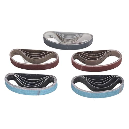 GRCFUMO 30 Prozent Schleifgürtel, Siliziumkarbidscheibegürtel, Sortiment Messer Schärfer Sandpapiergürtel Set 80 120 240 400 800 1000 Grit (1/2in 12in) von Grcfumo