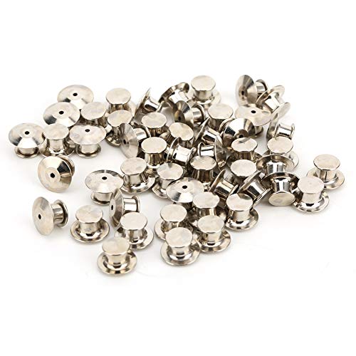 GRCFUMO 50pcs Brosch -Stiftrücker, Metallnadelrücken Verriegelung Pin Keepers Verriegelung, Stift Rückenverriegelung für Abzeichen, Reversnadeln, emaillierte Stifte, Reize, (Sekt) von Grcfumo