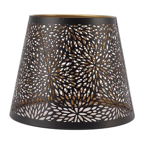 GRCFUMO Dekorativer Lampenschirm, Lampenschirm Metall Abdeckung, hohler Lampenschirm, Schwarz eisen Lampenschirm für Tisch Wand Deckenlampe von Grcfumo