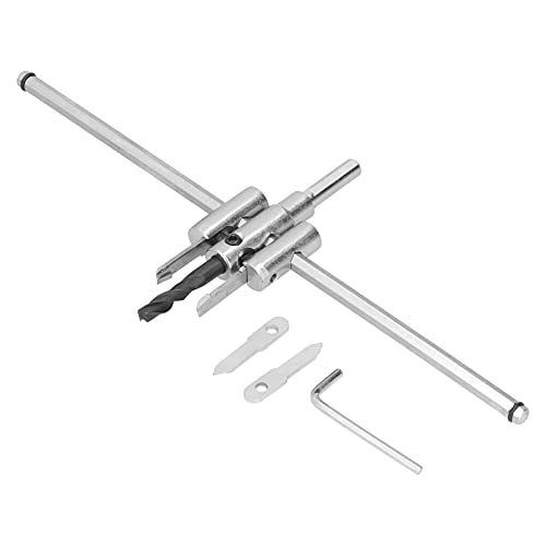 GRCFUMO Verstellbarer Kreis Lochschneidersäge Kit, Holzwallwall -Bohrer Bit Säge runde Schneiden, Trockenwand -Loch -Sägen -Schneiderbohrwerkzeug für Gipsplastik -Sperrholzholz (40-300 mm) von Grcfumo
