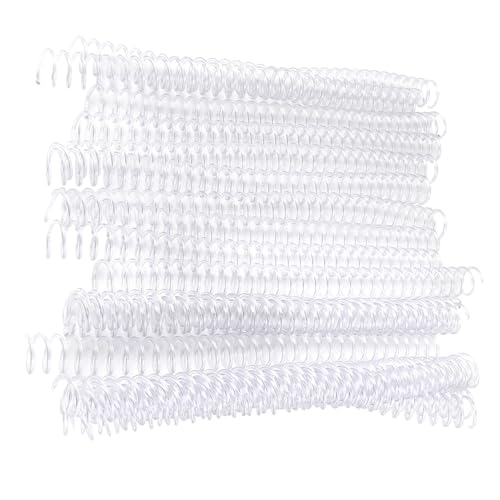 Grcfumo 20 Stück 30-Loch-Binderinge aus Kunststoff, Spiralbinderinge aus Kunststoff, robuste Federbinderinge für Schule und Büro (19mm*30 holes transparent 20 strips) von Grcfumo