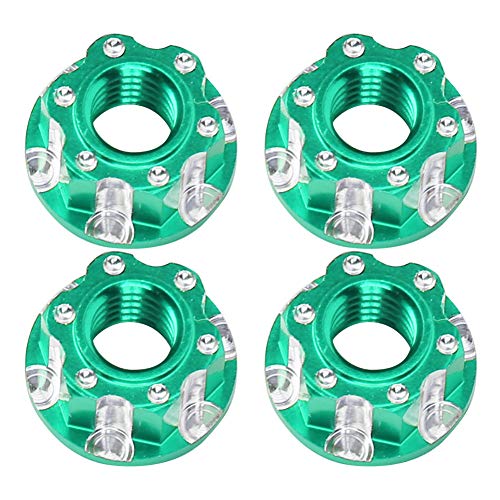 Grcfumo 4pcs M4 Schnitzsexagonal Nuttern, Aluminium -Leichtmetallrad -Sechskantmuttern, RC -Autoanschlusswerkzeugkit für HSP D3 D4 1/10 (Black) (Red) (Silver) (Blue) (Dark Blue) (Green) von Grcfumo