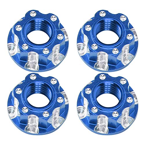 Grcfumo 4pcs M4 Schnitzsexagonal Nuttern, Aluminium -Leichtmetallrad -Sechskantmuttern, RC -Autoanschlusswerkzeugkit für HSP D3 D4 1/10 (Black) (Red) (Silver) (Blue) (Dark Blue) von Grcfumo