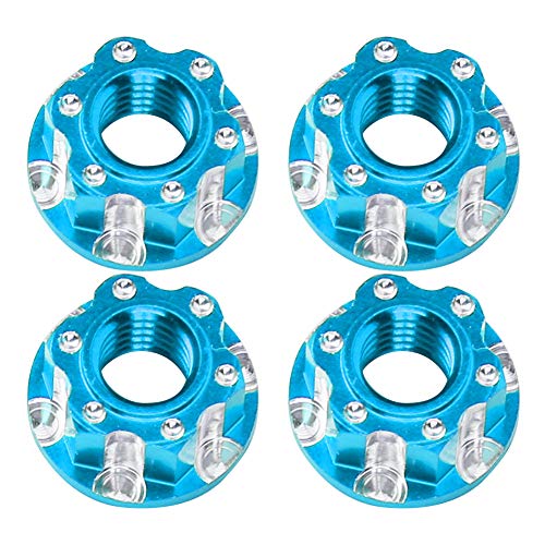 Grcfumo 4pcs M4 Schnitzsexagonal Nuttern, Aluminium -Leichtmetallrad -Sechskantmuttern, RC -Autoanschlusswerkzeugkit für HSP D3 D4 1/10 (Black) (Red) (Silver) (Blue) von Grcfumo