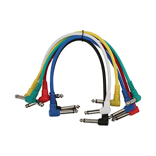 Grcfumo 6PCS -Effektkabel, Metall PVC -Gitarren -Patch -Kabel, Rausch -Reduktionspedal -Effekt -Kabel für E -Gitarre -Bass von Grcfumo
