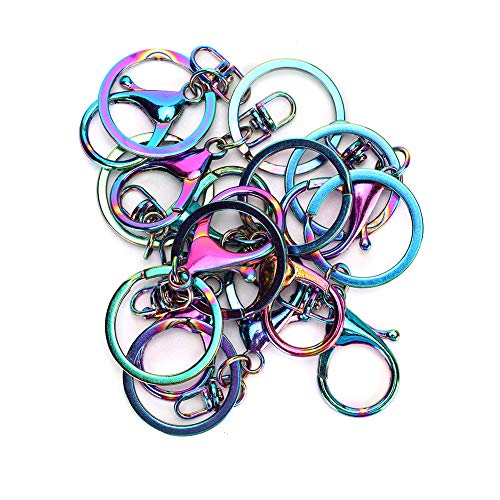 Grcfumo 9-teiliger bunter Schlüsselanhänger für den Haushalt, Schlüsselanhängerclips aus Eisen mit flachem Spaltring, runder Schlüsselanhängerschlaufe, Schmuckzubehör für Taschen u Grcfumo 9-teiliger bunter Schlüsselanhänger für den Haushalt, Schlüsselanhängerclips aus Eisen mit flachem Spaltring, runder Schlüsselanhängerschlaufe, Schmuckzubehör für Taschen u von Grcfumo