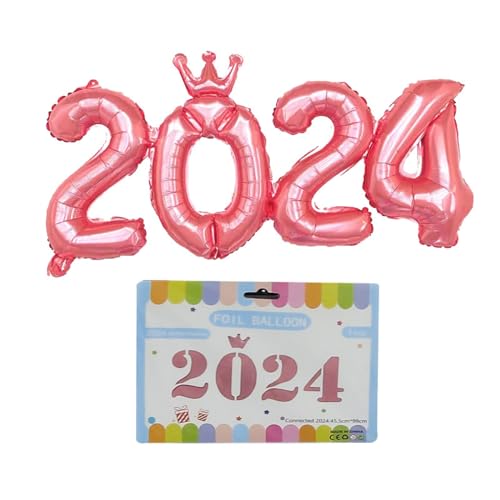 Folienballon 2024, Zahlenballon für Festivals, Dekorationen, Abschlussfeier, Dekoration, Festival, Partyzubehör, schafft lustige Atmosphäre, Silberballon von Greabuy
