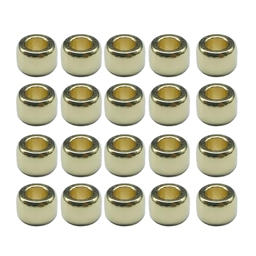 Greabuy 20 Stück Kupfer-Isolat-Messing-Perlen, Zubehör, runde/quadratisch, Paracord-Perlen für Schmuck von Greabuy