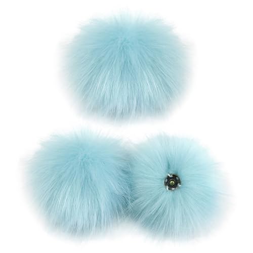 Greabuy 3 Stück/Set, 10 cm, bunt, pelziger Ball mit Druckknopf, abnehmbar für Mützen, Schals Greabuy 3 Stück/Set, 10 cm, bunt, pelziger Ball mit Druckknopf, abnehmbar für Mützen, Schals von Greabuy