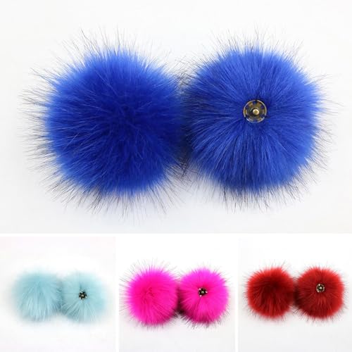 Greabuy 3 Stück/Set, 10 cm, bunt, pelziger Ball mit Druckknopf, abnehmbar für Mützen, Schals Greabuy 3 Stück/Set, 10 cm, bunt, pelziger Ball mit Druckknopf, abnehmbar für Mützen, Schals von Greabuy