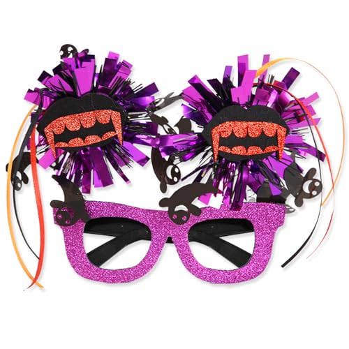 Greabuy Festliche Brille Halloween Glitzer Brille Foto Requisiten für Teenager Erwachsene Schädel Frühling für Party Feier Halloween Party von Greabuy
