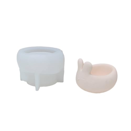 Greabuy Kerzenhalter-Harz-Formen, 3D-Hasen, Kerzenhalter, Blumentöpfe, Silikonform, Epoxidharz, Gießform, Zuhause von Greabuy