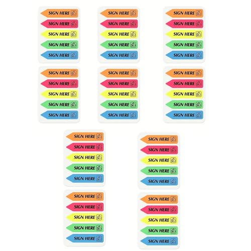 Greabuy Sign Here Aufkleber, Sign Here Tabs, Easy to Post Sign Date Here Sticker for Annotating Books, Greabuy Sign Here Aufkleber, Sign Here Tabs, Easy to Post Sign Date Here Sticker for Annotating Books, von Greabuy