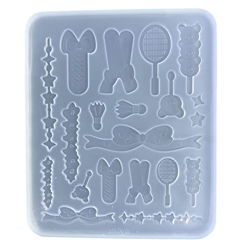 Greabuy Silikonform mit Schleife, Stern, Tennisform, Kartenzubehör, Harz, Schlüsselanhänger, Ohrringe, Anhänger, Epoxidharz, Basteln Greabuy Silikonform mit Schleife, Stern, Tennisform, Kartenzubehör, Harz, Schlüsselanhänger, Ohrringe, Anhänger, Epoxidharz, Basteln von Greabuy