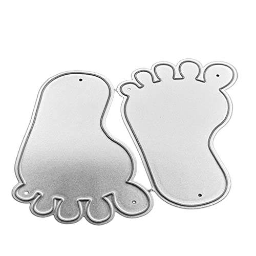Greabuy Stanzform für Baby-Fußabdruck, Karbonstahl, dekorative Prägeschablone für Kartenherstellung, Scrapbooking von Greabuy