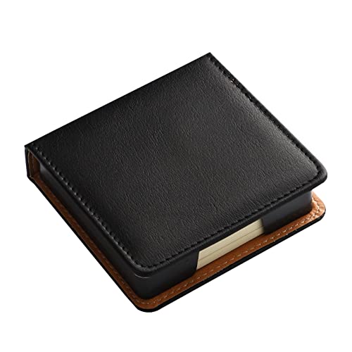Greabuy Stick Notizblock Halter Leder Namenskarten Halter Haftnotizen Spender für Etui mit Deckel Büro Schule von Greabuy