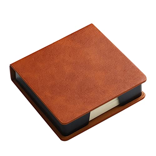 Greabuy Stick Notizblock Halter Leder Namenskarten Halter Haftnotizen Spender für Etui mit Deckel Büro Schule von Greabuy
