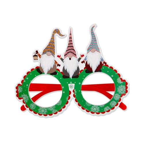 Greabuy Weihnachtsparty-Brillen-Dekorationen für Heimdekoration, Neujahr, Weihnachtsmann-Wichtel, Brillenrahmen, Foto-Requisiten, Kinder, Neujahrsgeschenke, Themen-Brille von Greabuy