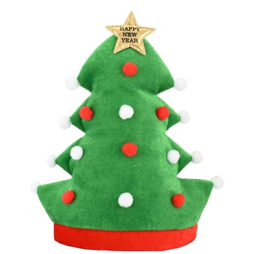 Greabuy Weihnachtsparty-Hut mit Festival-Thema, Weihnachtsbaum/Weihnachtsmann, Vliesstoff, Hut für Feiertage, Versammlungen und Familie von Greabuy
