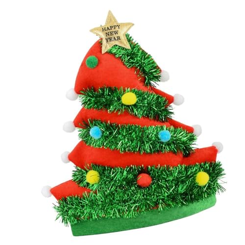 Greabuy Weihnachtsparty-Hut mit Festival-Thema, Weihnachtsbaum/Weihnachtsmann, Vliesstoff, Hut für Feiertage, Versammlungen und Familie von Greabuy