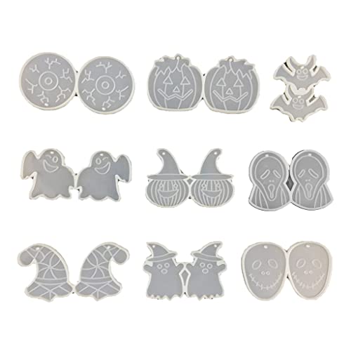 Halloween-Ohrringe, Schlüsselanhänger, Kombination, Ohrringform, Epoxidharz, Schmuck, Guss, Anhänger zum Basteln, Epoxid-Silikonformen von Greabuy