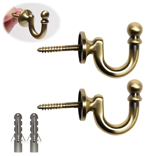 2 Stück Vorhang Raffhalter Rundkopf, Raffhalter für Vorhänge, Gardinenhalter für Fenster Vorhang Raffhalter Kleidung Mantel Hut Handtuchhalter, Bronze von Greacesrio