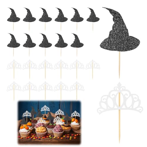 24 Stück Hexenhut Tortendeko, Halloween Cupcake Toppers, Tortendeko Hexe Geburtstag, Hexenhut Krone Cake Topper für Halloween Jahrestag Geburtstag Party Cupcake Toppers 24 Stück Hexenhut Tortendeko, Halloween Cupcake Toppers, Tortendeko Hexe Geburtstag, Hexenhut Krone Cake Topper für Halloween Jahrestag Geburtstag Party Cupcake Toppers von Greacesrio