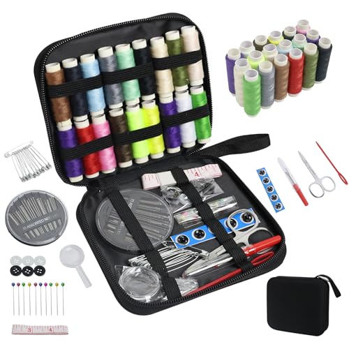 86 Stück Nähset Reise Nähset Grundausstattung Sewing Kit, Premium Nähset mit Nähzubehör, für Enthält Nähgarn, Nadeln, Schere, Geeignet für Anfänger, Reisende, Verwandte und Freunde von Greacesrio
