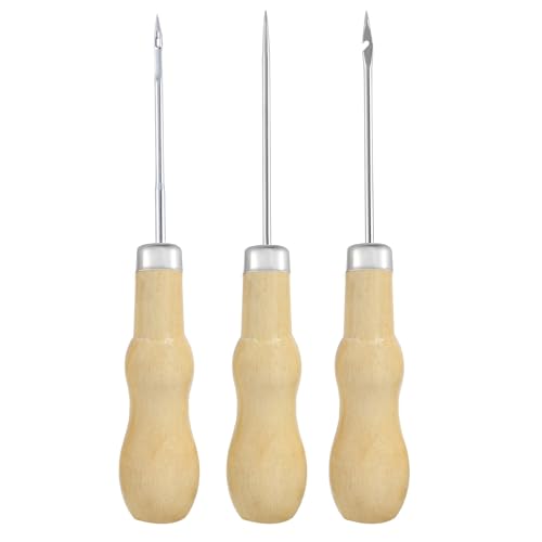 Lezna Leder-Stanzer, Nähwerkzeug, 3-teilig, professionelles Nähset für Leder, zum Nähen oder Reparieren von Leinwand, Papier, Lederstoff von Greacesrio