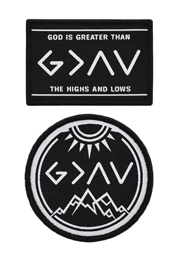 Christian God is Greater Highs/Lows Moral Applique 2-Pack Patch Set, Woven Hook & Loop Fastener/Backing, Tactical Accessory for Clothing-Jackets-Hats Backpacks Christian God is Greater Highs/Lows Moral Applique 2-Pack Patch Set, Woven Hook & Loop Fastener/Backing, Tactical Accessory for Clothing-Jackets-Hats Backpacks von Great 1
