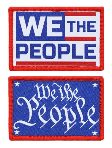Great 1 Taktische Flagge We The People Military Patch Set (2er-Pack) – Größe 5,1 x 7,6 cm – Klettverschluss/Rückseite – Zubehör für Kleidung, Jacken, Hüte, Rucksäcke von Great 1