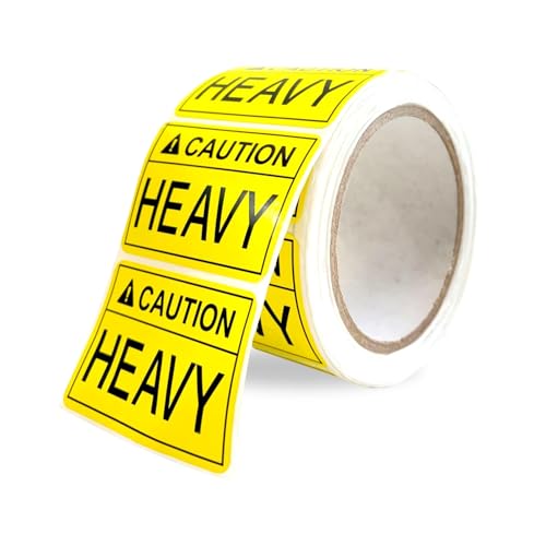 7,6 x 5,1 cm seidenmatte Logistiketiketten aus Papier (Vorsicht Heavy 02) von Great Eastern