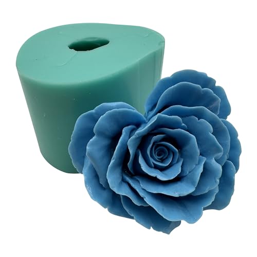 Herzform Rose Blume Schokolade Kuchen Dekoration Form, DIY Harz Epoxy Formen, Aroma Gips, handgefertigte 3D Kerzenwachs Silikonform von Great Mold
