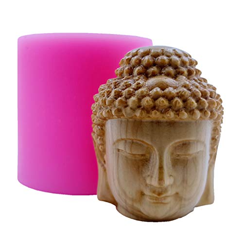 Silikonform mit Mini-Buddha-Kopf-Design, für Seife, Kerze, Wachs, Dekoration, Gips, Harz, Basteln von Great Mold