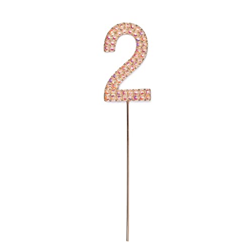 Great Pretenders - Rhinestone Nummer 2 Pink Kerzen, mehrfarbig, einzigartig (97624) von Great Pretenders