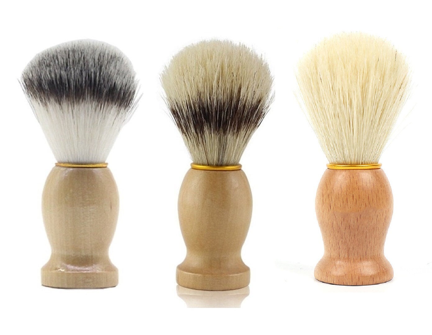 Personalisieren Sie Logo-Handgefertigter Brauner Holzgriff Nylon - Oder Wildschweinborsten Rasierpinsel Bartpflege-Tool von GreatBeardCare