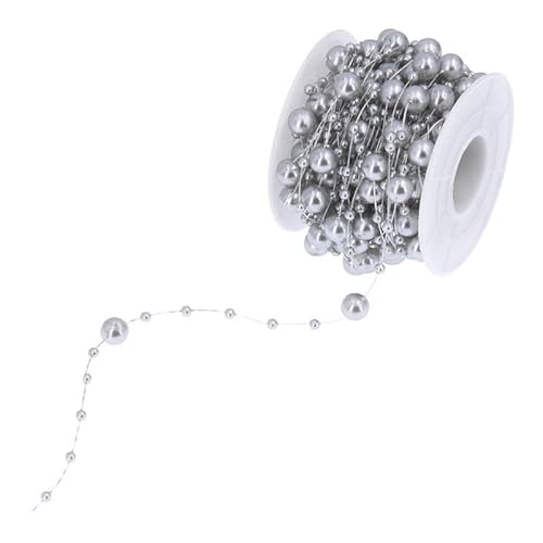 GreatRise 10 Meter Perlengirlande Bunte Perlenband Perlenkette Perlenschnur Geschenkband Künstliche Perlen Dekoband für Hochzeit Winter Weihnachten Schneeflocke Trim Handwerk Dekoration Silber GreatRise 10 Meter Perlengirlande Bunte Perlenband Perlenkette Perlenschnur Geschenkband Künstliche Perlen Dekoband für Hochzeit Winter Weihnachten Schneeflocke Trim Handwerk Dekoration Silber von GreatRise