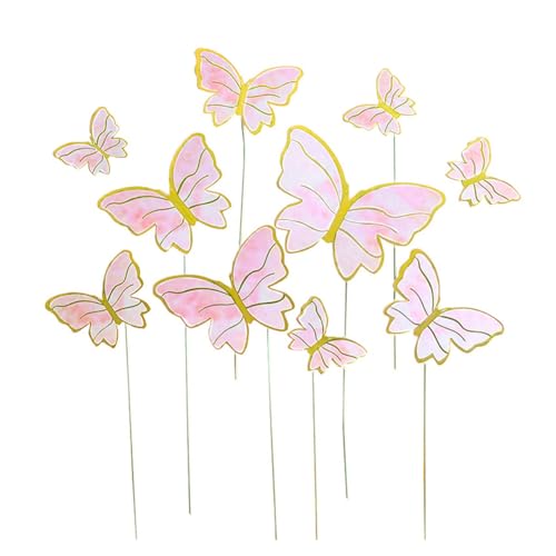 GreatRise 10 Stück 3D Schmetterling Kuchen Torten Deko Set zum DIY Dreidimensional Tortendeko Geburtstag Kuchendeko Tortenaufleger für Party Taufe Hochzeitstorte Dessert Cupcake Toppers #3 Rosa GreatRise 10 Stück 3D Schmetterling Kuchen Torten Deko Set zum DIY Dreidimensional Tortendeko Geburtstag Kuchendeko Tortenaufleger für Party Taufe Hochzeitstorte Dessert Cupcake Toppers #3 Rosa von GreatRise