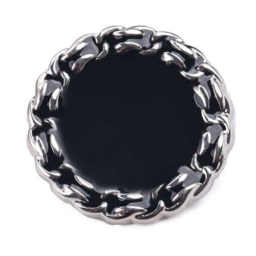 GreatRise 10 Stück Rund Metall Knöpfe zum Nähen Vintage Ösenknöpfe Elegant Nähknöpfe mit Schaft Annähen Metallknöpfe Kleidungsknöpfe für Basteln Anzug Hemden Mäntel Pullover Schwarze#1 25mm von GreatRise